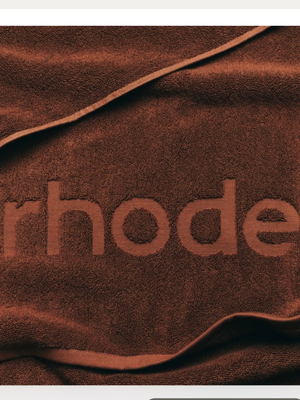 RHODE LIMITED EDITION NEW Brown Bronze Terry Cloth Towel with Embossed Logo
